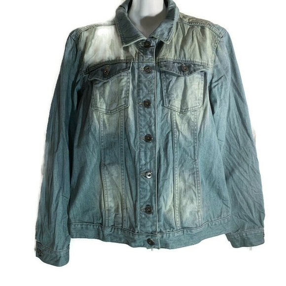 Jennifer Lopez Jackets & Blazers - Jennifer Lopez Crackle denim jacket